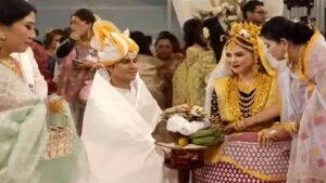 रणदीप हुड्डा ने दुल्हन ल‍िन के गले में डाली जयमाला, मणिपुरी रस्मों से हो रही शादी की रस्में